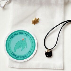 Handmade Black Cat Choker Necklace: Gold-Tone Charm, Cat Lover Gift